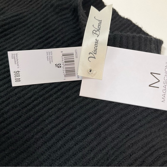Magaschoni Long Sleeve Hihg Neck Blouse Black Small - Picture 8 of 9
